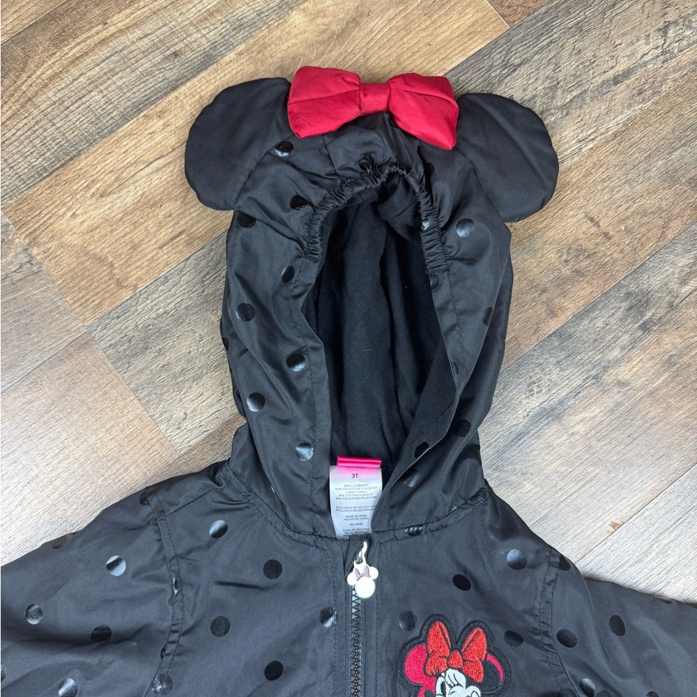 Disney Black Polka Dot Raincoat with Mickey Mouse Ears NWOT never worn - Picture 4 of 5